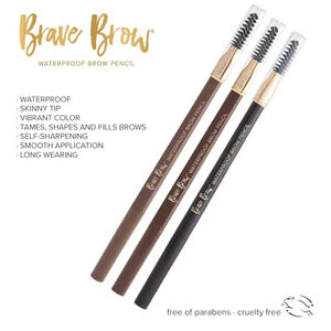 2 Belle Beauty by Kim Gravel Brave Brow Eyebrow Pencil (Light Brown) New